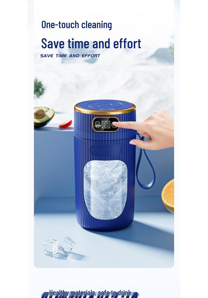 Portable Rechargeable Fruit Juicer with Screen - Ideal for Ice Crushing and Perfect for Smoothies and Shakes.