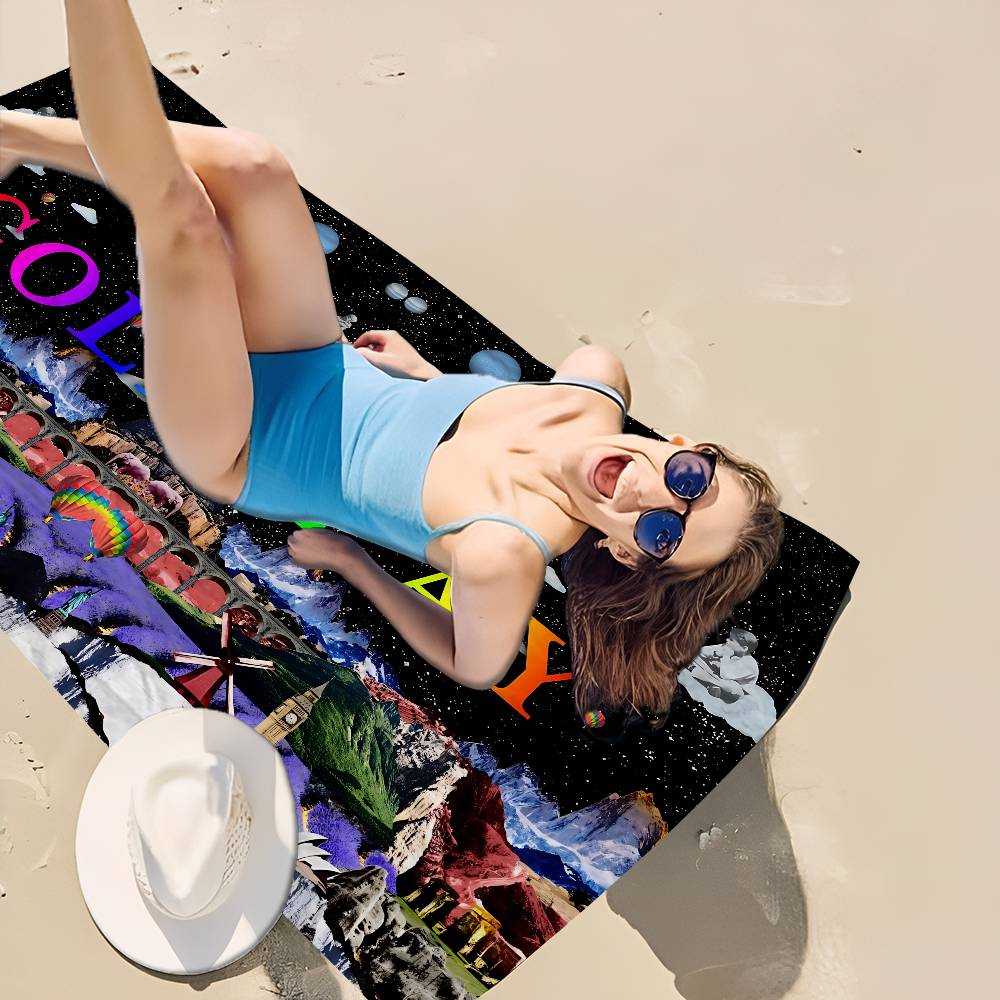 Classic Pop Rock Band C-Coldplay Bath Towel Microfiber Soft Water Absorbing Breathable For Girl Kids Cartoon Beach Towel