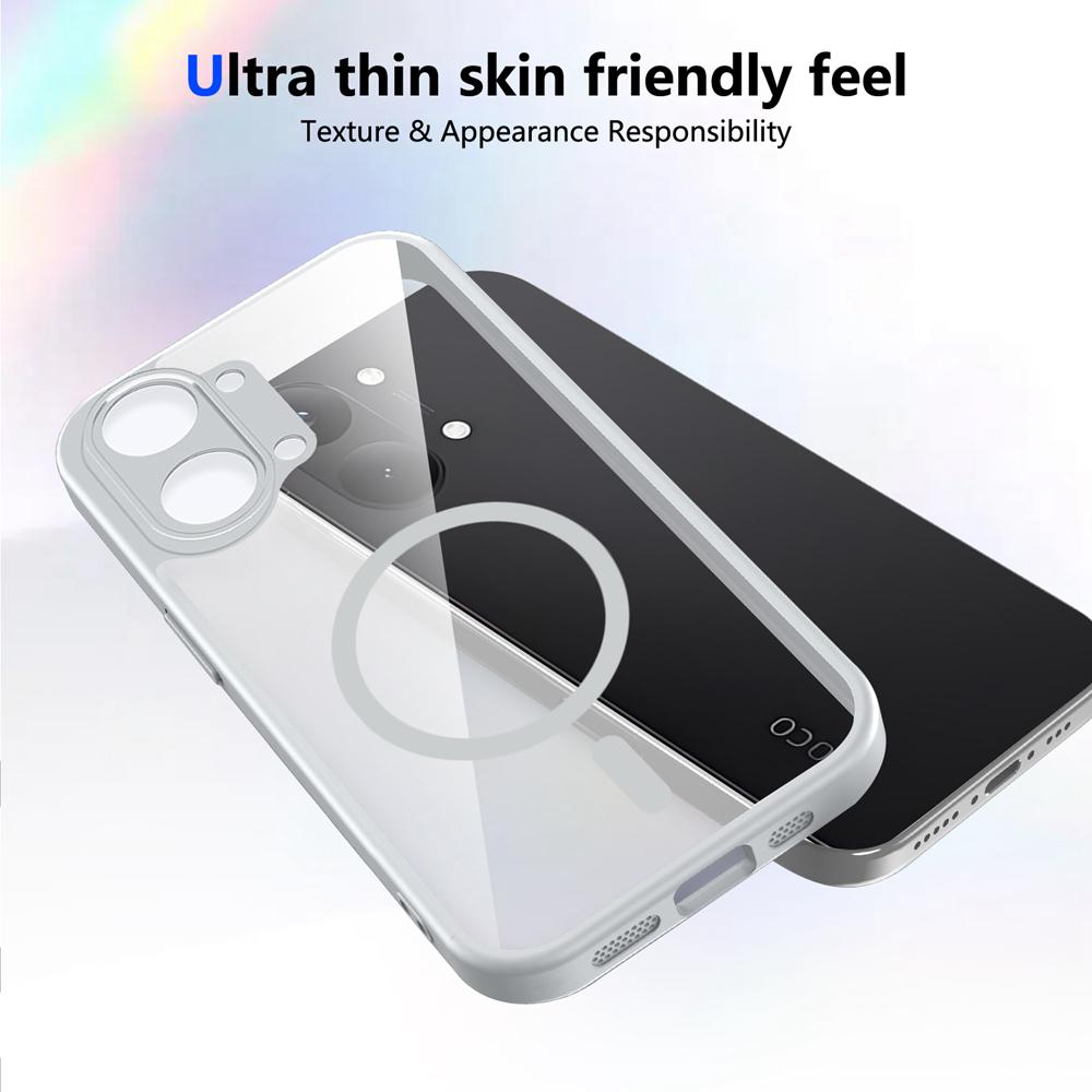 KEYSION Transparent Magnetic Phone Case for Xiaomi POCO X8 Pro Max Silicone+PC HD Clear Shockproof Back Cover for POCO X8 Pro