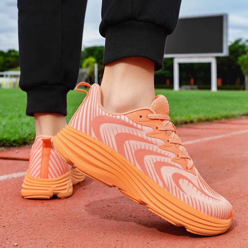 Men's Wide Toe Flyknit Running Shoes - Breathable, Shock Absorbing, Thick Sole Sports Sneakers
