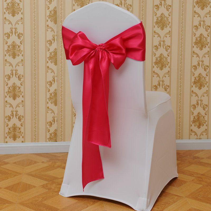 Elegant Polyester Chair Back Cover With Bow Ribbon For Wedding And Event Decor
