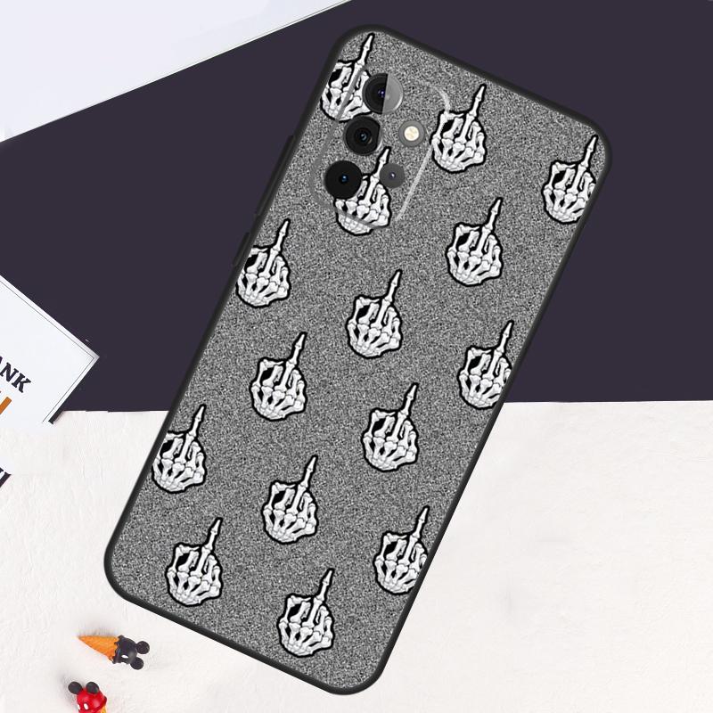 Middle Finger Skeleton Skull Bone Case For Samsung Galaxy A54 A34 A14 A52S A12 A22 A32 A52 A50 A51 A71 A13 A53 A33 Cover