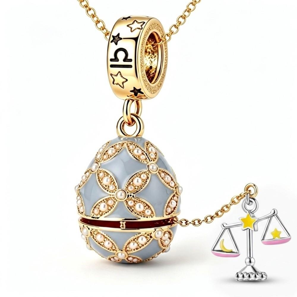 Hollow Locket Russian Egg Necklace New Chinese Style Openable Egg Pendant Women