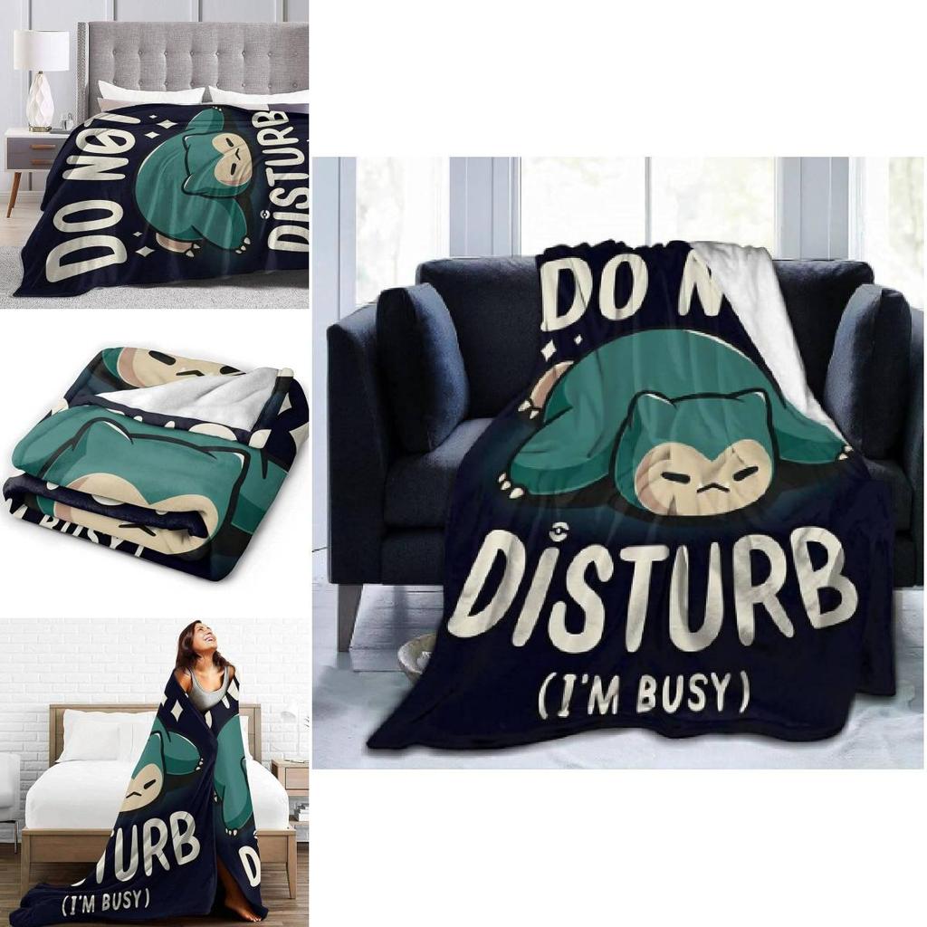 Pokemon Snorlax Cartoon Vzor Flanelová Deka Měkký Plyš Pro Domácí Použití