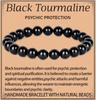 { Energy and Protect} Obsidian Bracele Handmade Natural Gemstone Elastic Bracelet Crystal Stone Beads Jewelry Gifts for Women