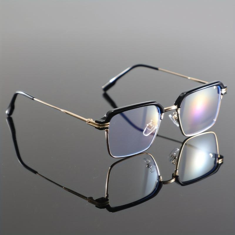 Fashion Metal Metal Square Simple Personality Half-frame Women Men Eye Protection Anti Blue-ray Glasses