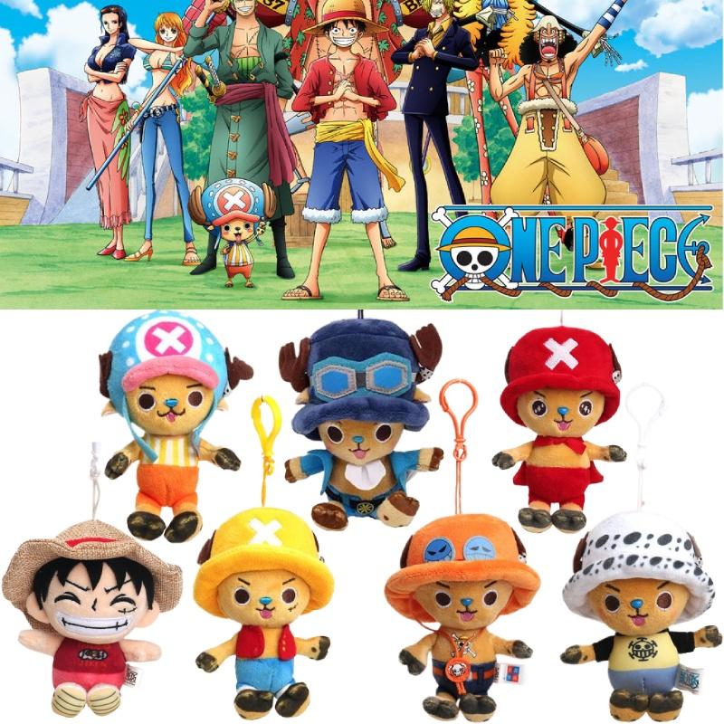Authentischer One Piece Plüschanhänger, Niedlicher und weicher Cartoon-Charakter-Schlüsselanhänger