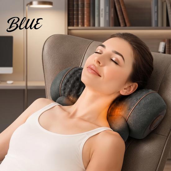 Pain Relief Massage Pillow Electric Neck Massager Pillow 3-in-1 Cervical Heat Vibration And Lift Breathable Memory Foam Function Ergonomic