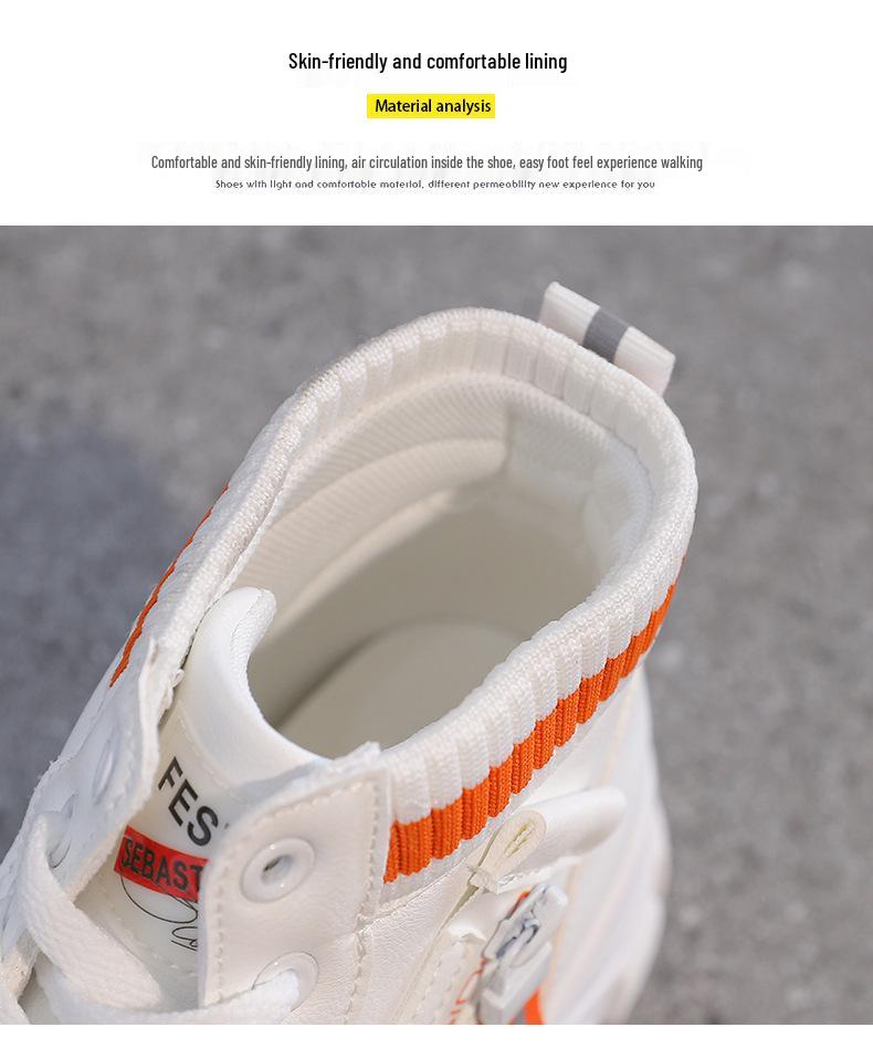 Women's High-Top White Sneakers - 2025 Korean Trend, All-Match, Autumn Style QR522