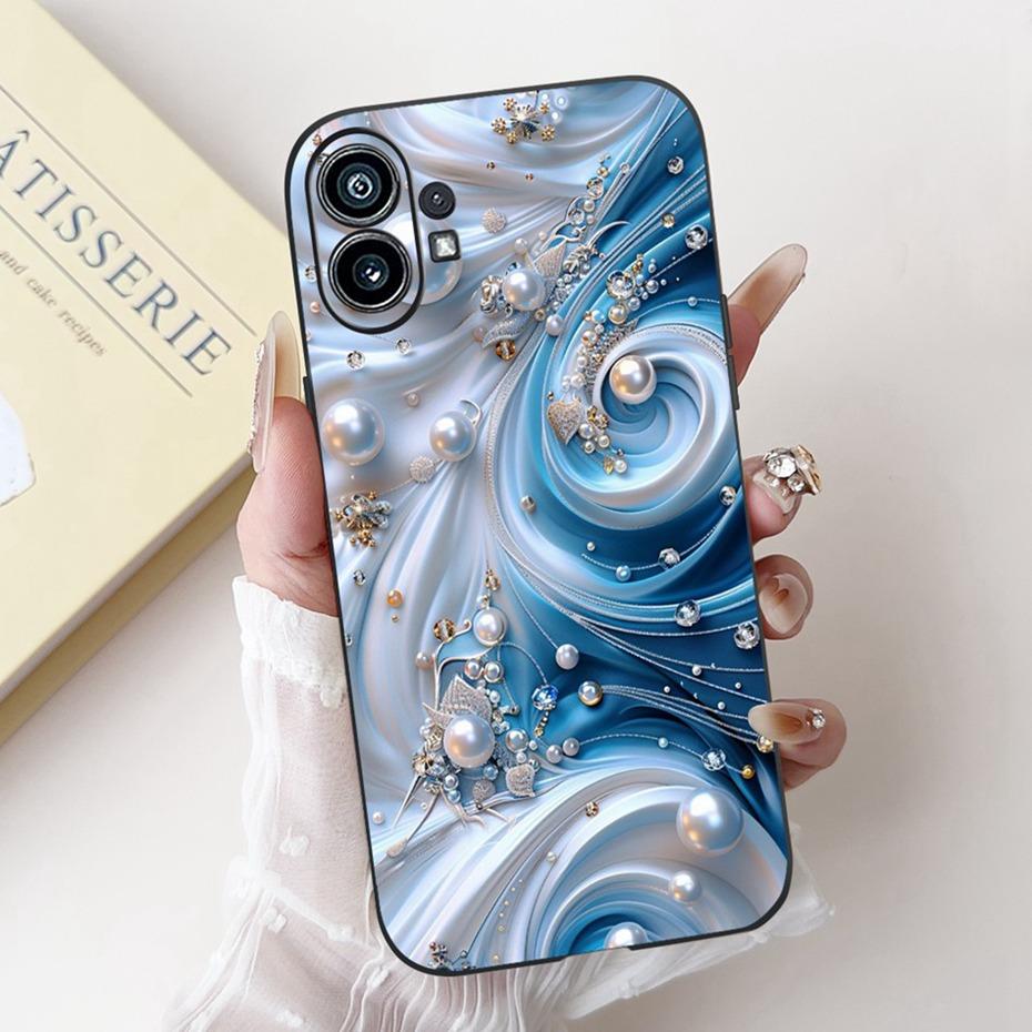 Fashion Painting Phone Case For Nothing Phone (1) Black Silicone Soft Cover For Nothing Phone One Phone1 Cases Bumpers