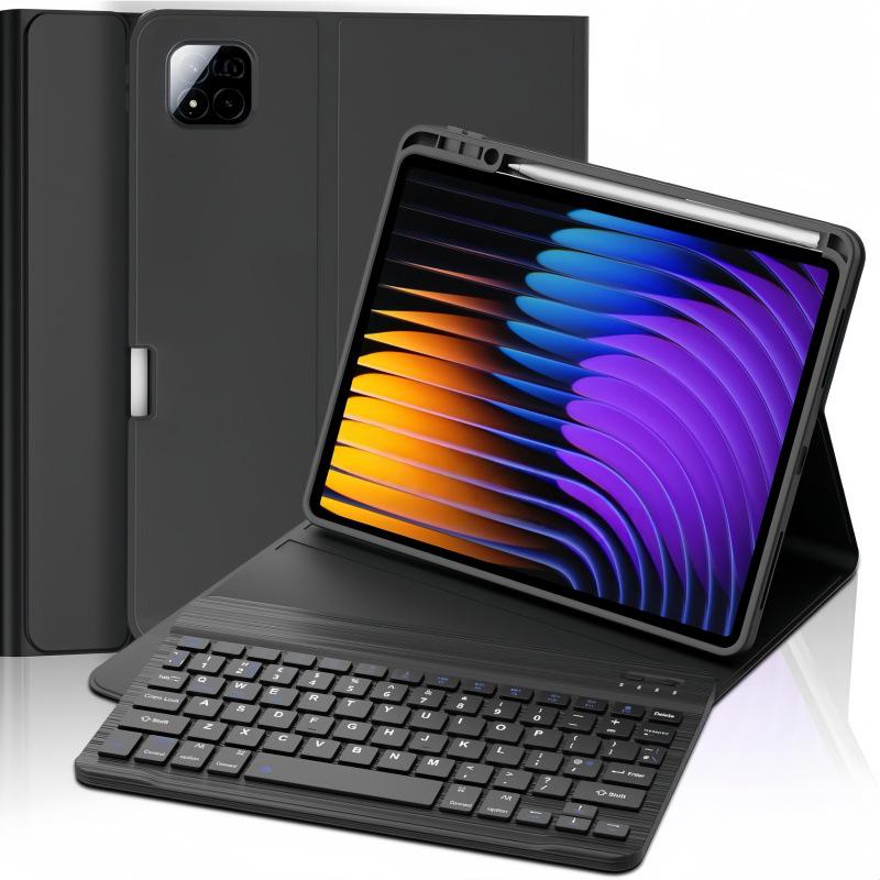 Compatible with Xiaomi 78pro Bluetooth Keyboard, Leather Case for Redmi Pad 2 with Pen Slot, Protective Shell for 12.1 Inch Tablet.