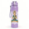1PC Meditating Yoga Figure 750ml Color Plastic Sports Water Bottle Leakproof Flip Straw Lid Suitable for Sports Office Home Use