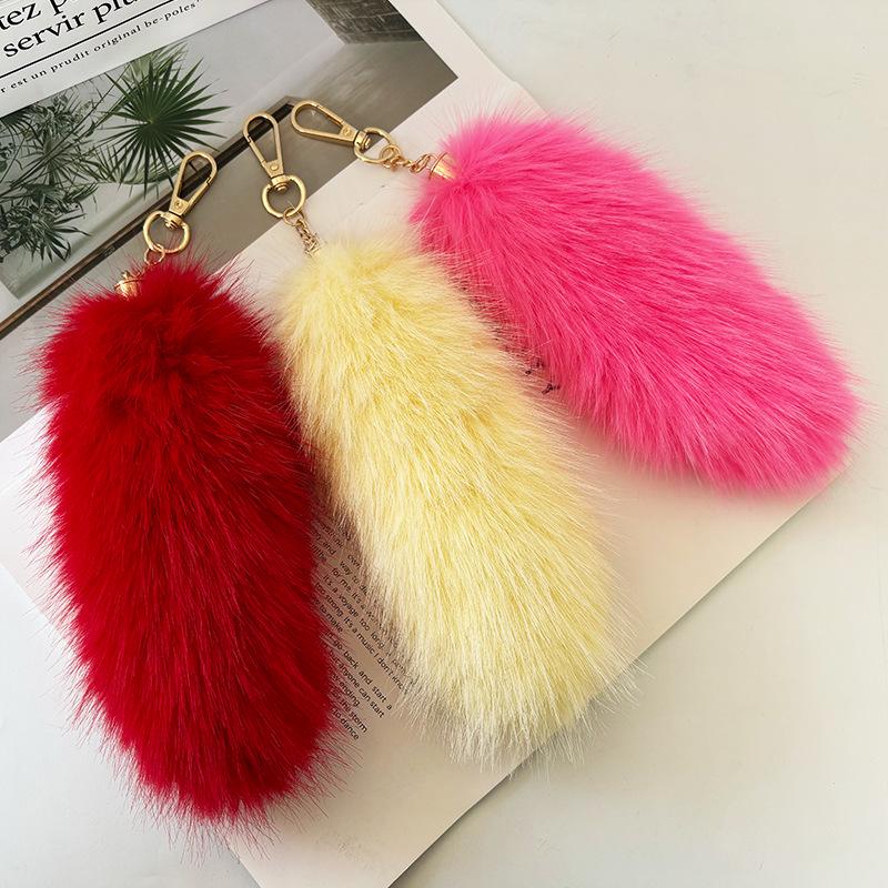 Portachiavi Ciondolo Coda di Pelliccia di Volpe Sintetica - Accessorio per Borsa in Peluche