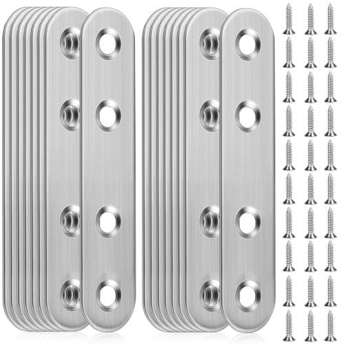 

ZADAFINA Flat Joint Brackets, Set of 16, 4-Hole I-Shaped Brackets, Stainless Steel Shelf Brackets, I-Shaped Brackets, Joint Brackets, Flat Plate Fixin