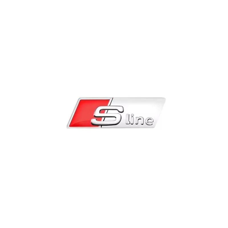 For  qwe12 3D Aluminum SLINE RS Badge Car Steering Wheel Sticker Auto Emblem Accessories TT RS3 RS4 RS5 RS6 RS7 RS8 Quattro SLINE