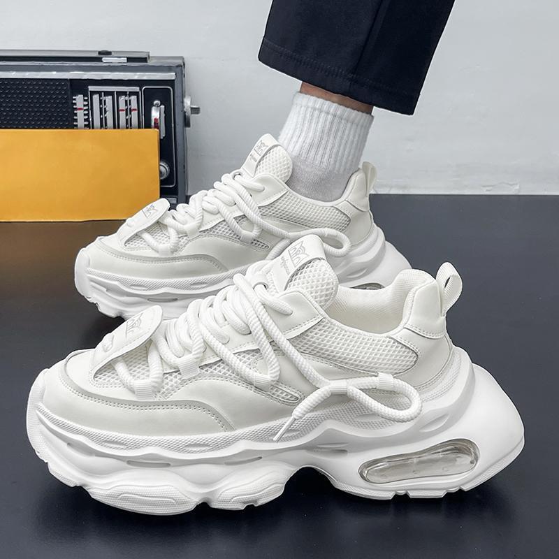 Men's shoes 2026 new spring mesh deodorant comfortable simple thick sole wear-resistant sports casual shoes dad shoes
