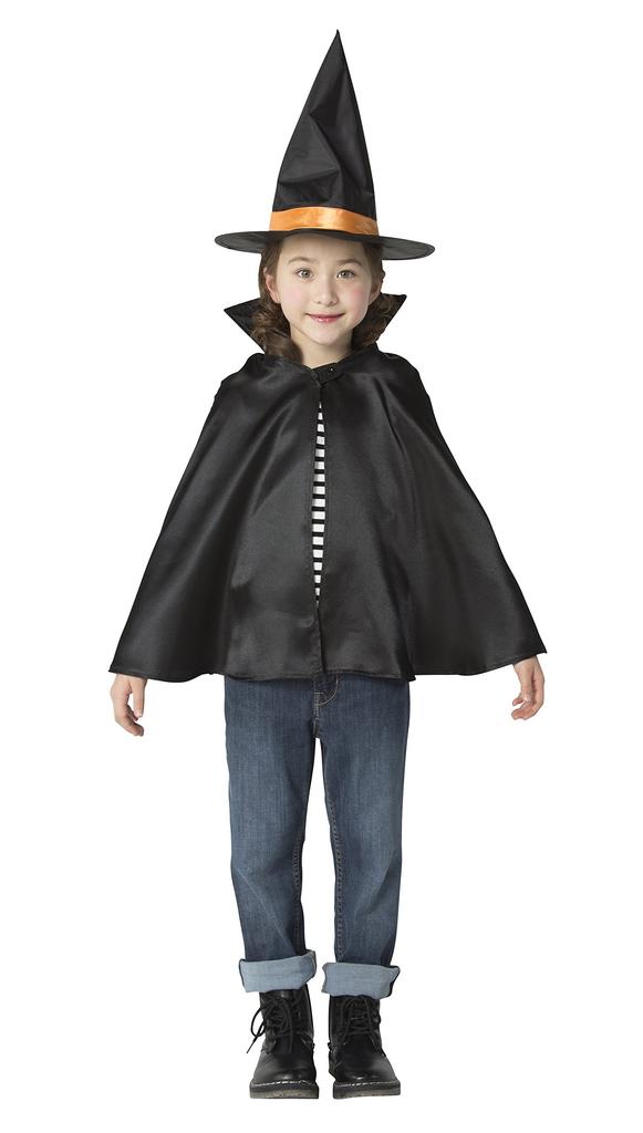 Clearstone Halloween Witch Cosplay Set for Kids, Unisex, Black