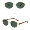 Retro Oval Sunglasses Women Trendy Metal Sun Glasses Men Outdoor Fashion Decorative Sunshade Eyewear Uv400 Luxury Brand Design
