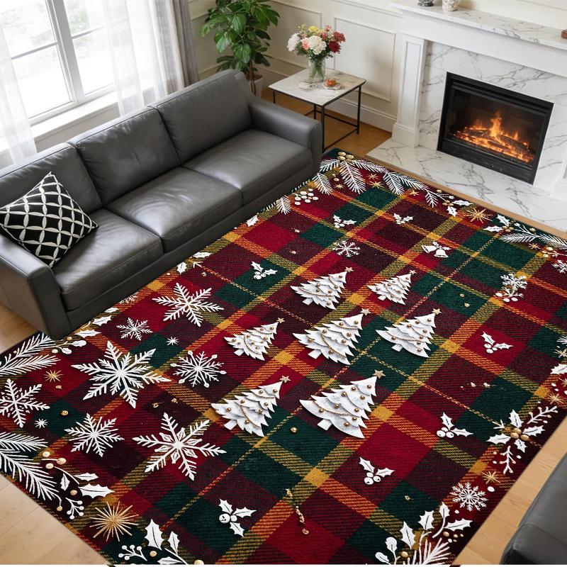 Christmas Printed Square Area Rug Soft Non Slip Floor Carpet For Bedroom Holiday Gift