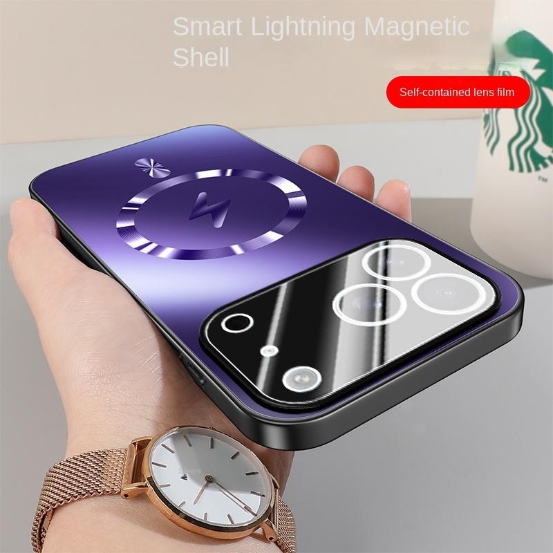 For iPhone 17 Pro Max 17 17Pro Tempered Glass Matte Magnetic For Magsafe Wireless Charging Case  Shockproof Soft Hard Cover