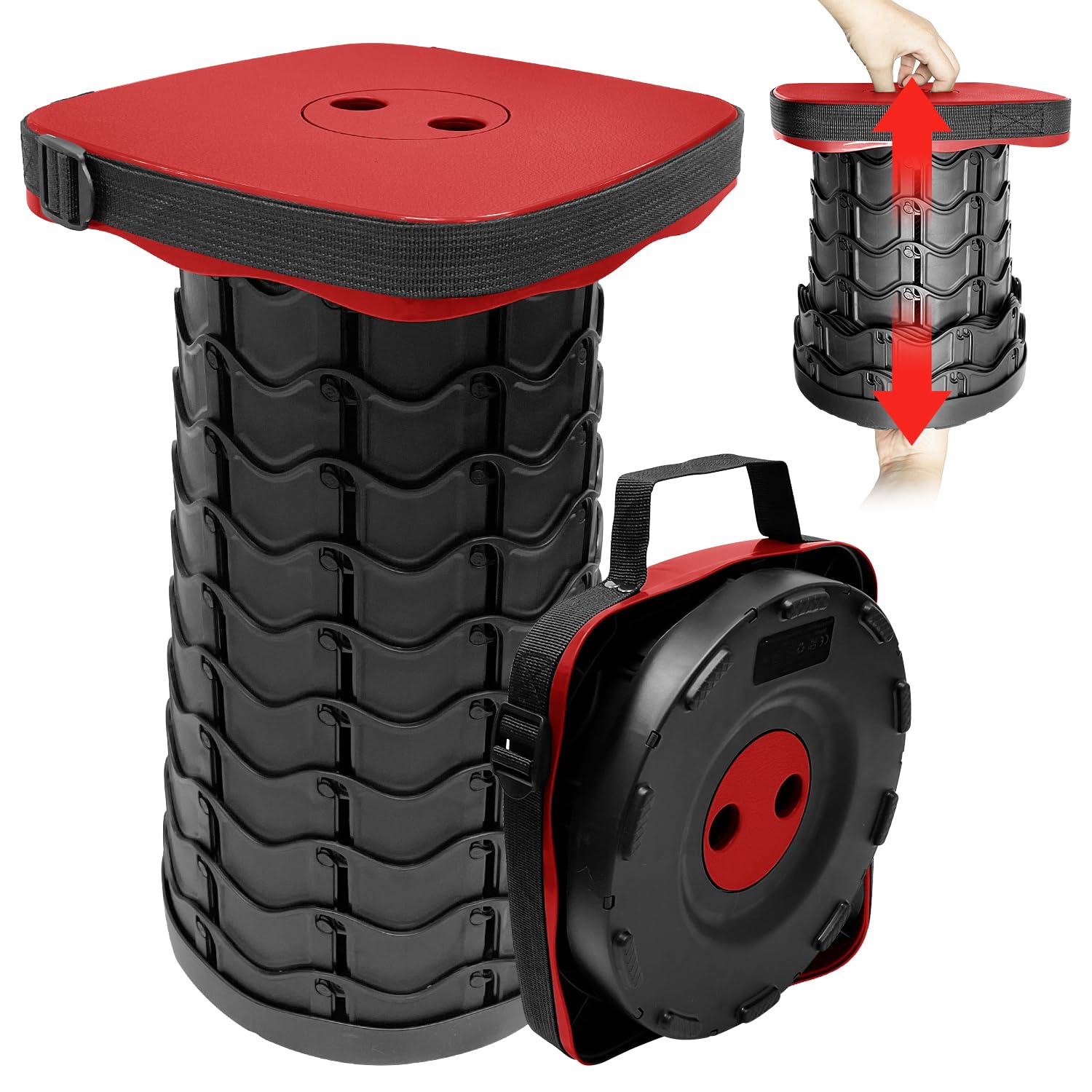 

Socpuro Folding 12 Adjustable 220kg Weight Handle and Shoulder Portable Easy Opening and Perfect for Mountain and Cherry Blossom Viewing Chair,