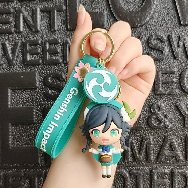 Genshin Xiao Impact Venti Qiqi Keqing Keychain Bag Pendant Cosplay Gift Xmas