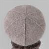 Ladies Winter Rabbit Fur Hat Warm Thickened Knitted Mother Wool Hat Cold Versatile Old Man Hat