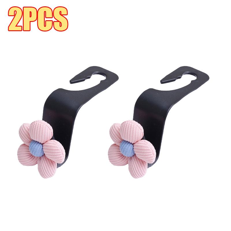 Multi-functional Car Seat Headrest Hooks Cute Floral Backrest Creative Storage Hooks Car Decor Auto Interior Accessories