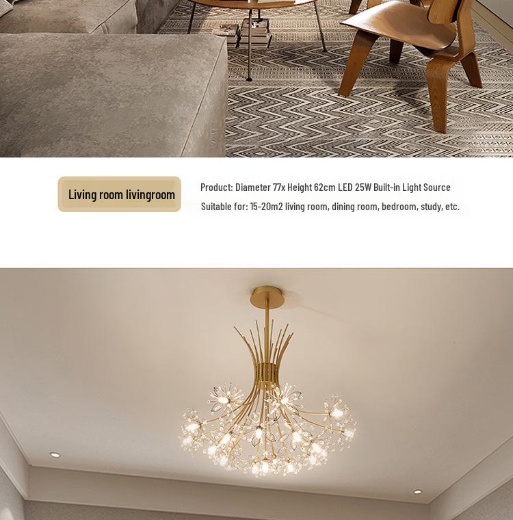 Dandelion Crystal Chandelier - Modern Lighting for Bedroom, Living Room, Bar, and Clothing Store