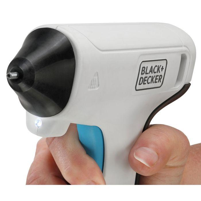 Pistolet À Colle Sans Fil - BLACK+DECKER - BCGL115-XJ - 3,6V - 20 Sticks De Colle - LED Intégré