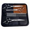 Portable Pet Grooming Scissor Set: Flat & Curved Hairdressing Tools