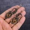 Natural Citrine Gemstone Handmade Copper Wire Wrap Jewelry Earring 3.15" W8b30