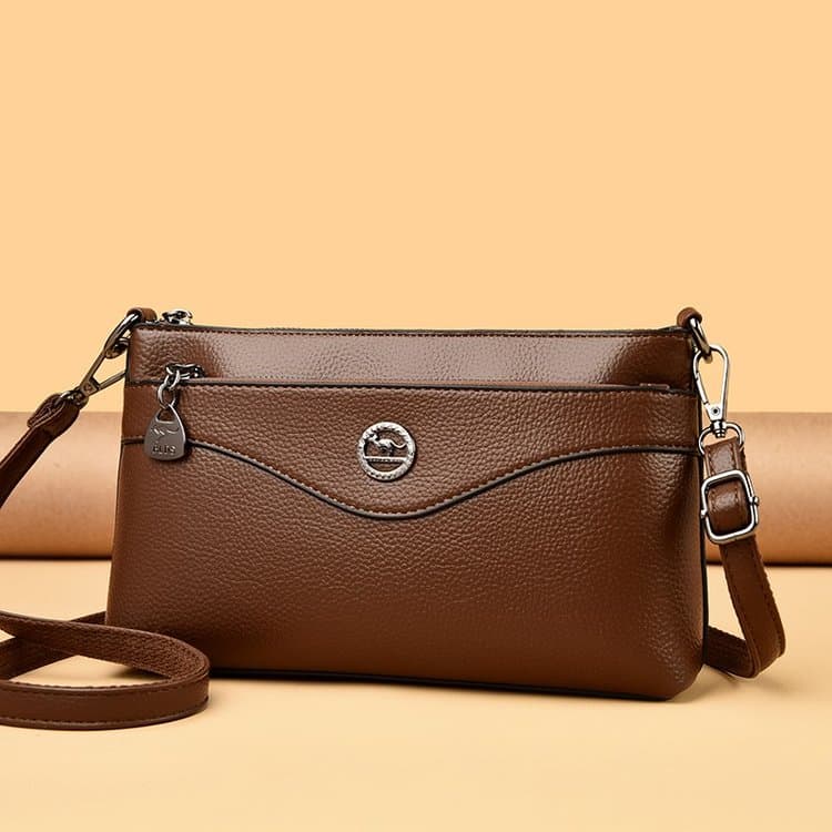 Lychee Pattern Soft Leather Messenger Bag Women's Shoulder Bag