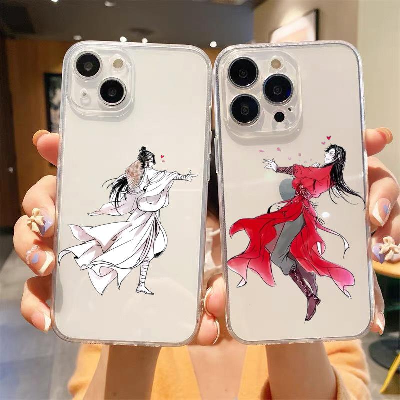 Heaven Officials Blessing Transparent Phone Case For iPhone 15 16 14 13 12 11 Pro Max XS X XR SE 7 8 Plus Straight Edge Cover