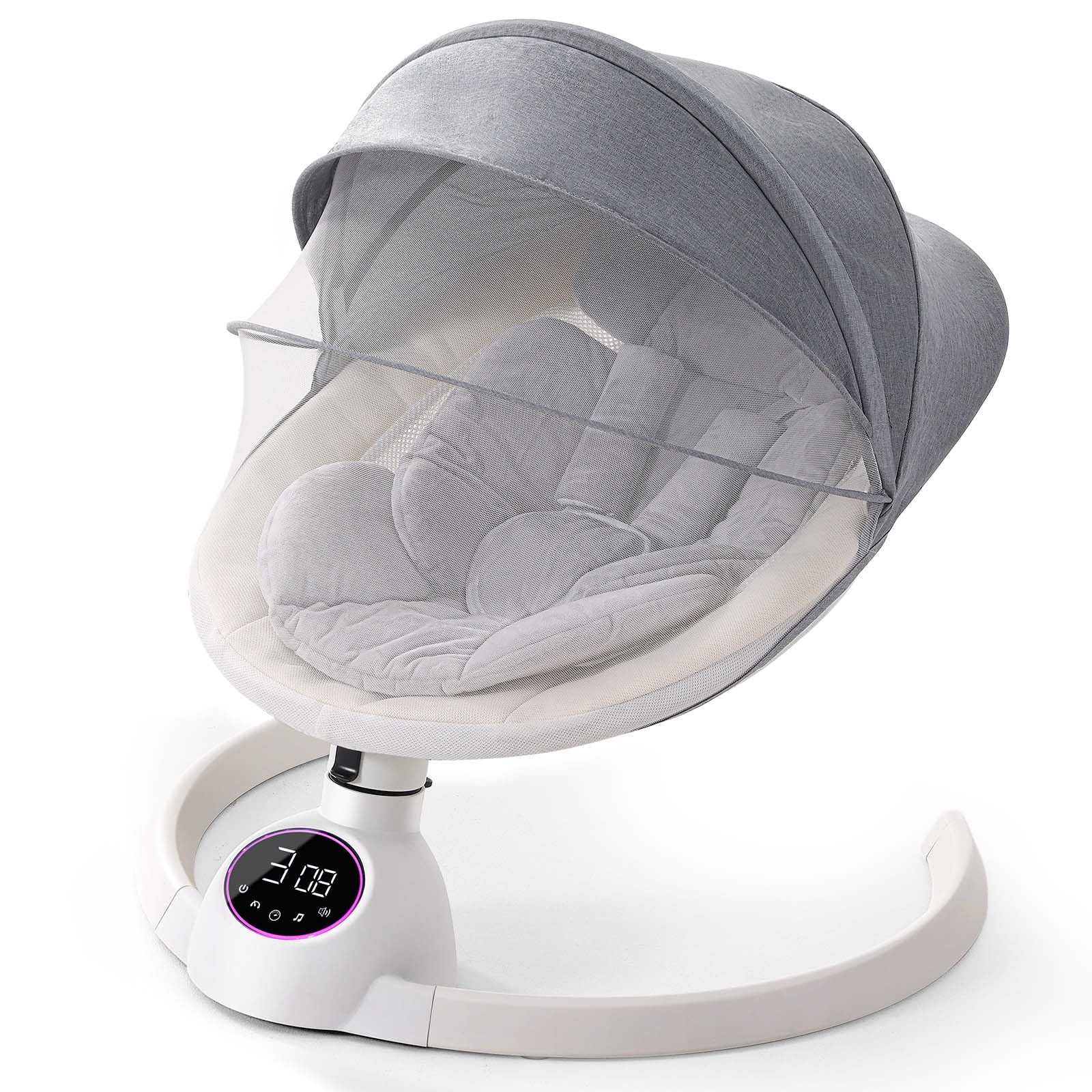 

CHOZAN Electric Rocking Bouncer with Music Auto Reclining and a Great Parenting Friend for Moms and SGS Certified Playback, Swing, Function, серый