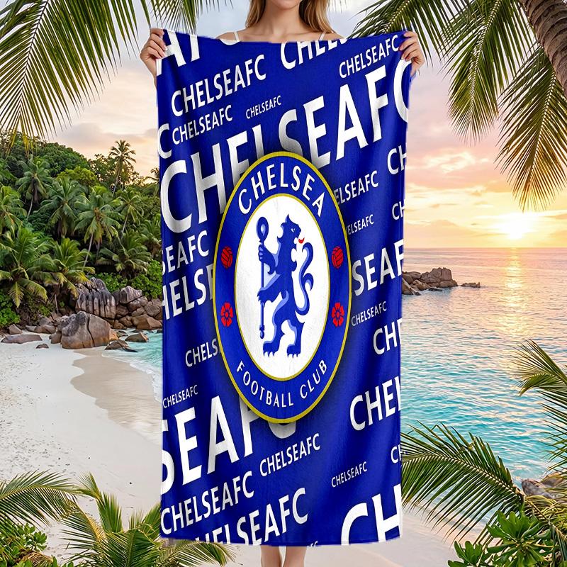 Chelsea FC Beach Towel Soft Microfiber Summer Towel Quick Dry Absorbent Towel for Beach Swimming Pool Travel