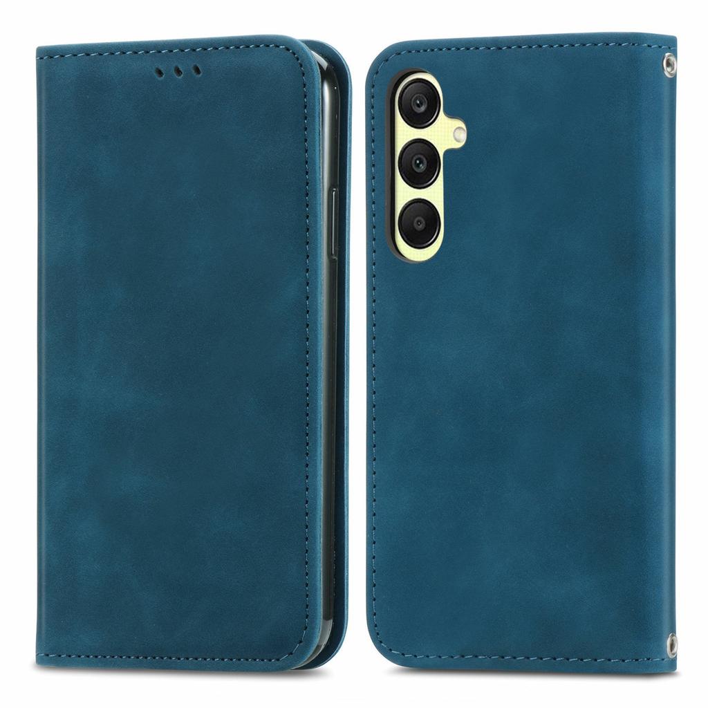 For Samsung Galaxy A25 5G (Global) (161.0 X 76.5 X 8.3mm) Case Skin Touch Feeling Card Slot Leather Phone Cover Stand Magnetic Absorption