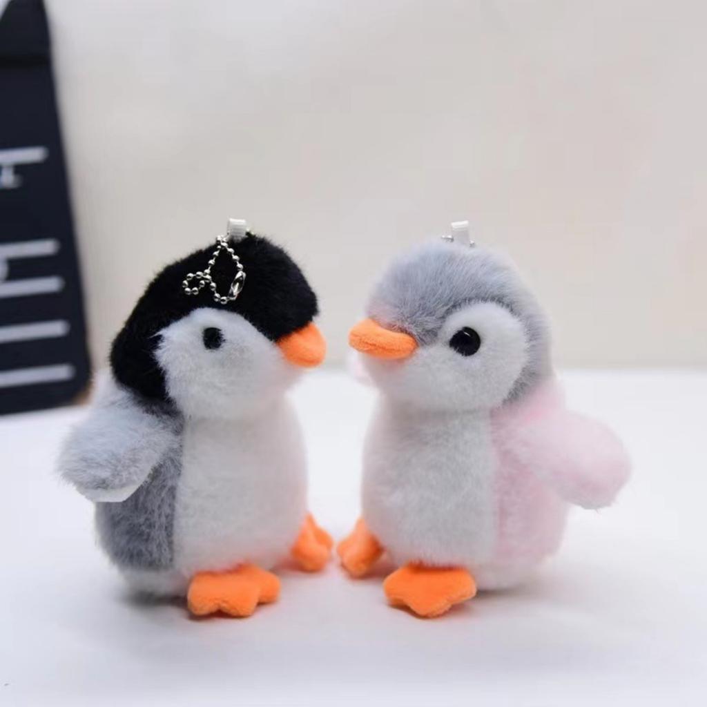 Plush Soft Stuffed Toy Keychains Cute Cartoon Penguin Doll Bag Charms Pendant Accessories Car Keyrings For Girls Kawaii Gift