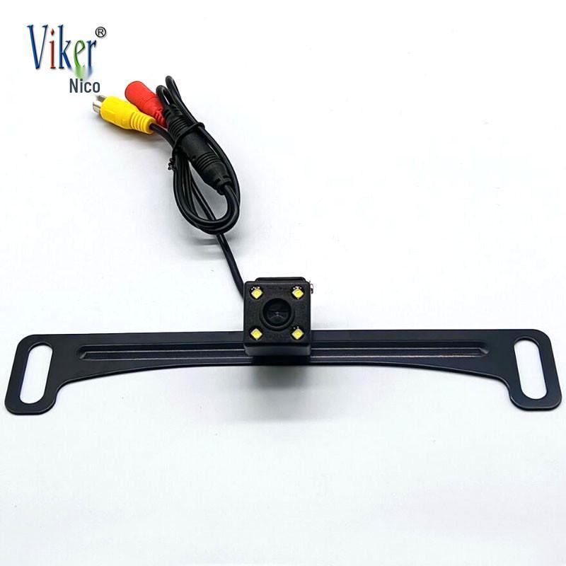 US License Plate Frame with 4 Lights & HD Reversing Camera - Universal Car Rearview Holder