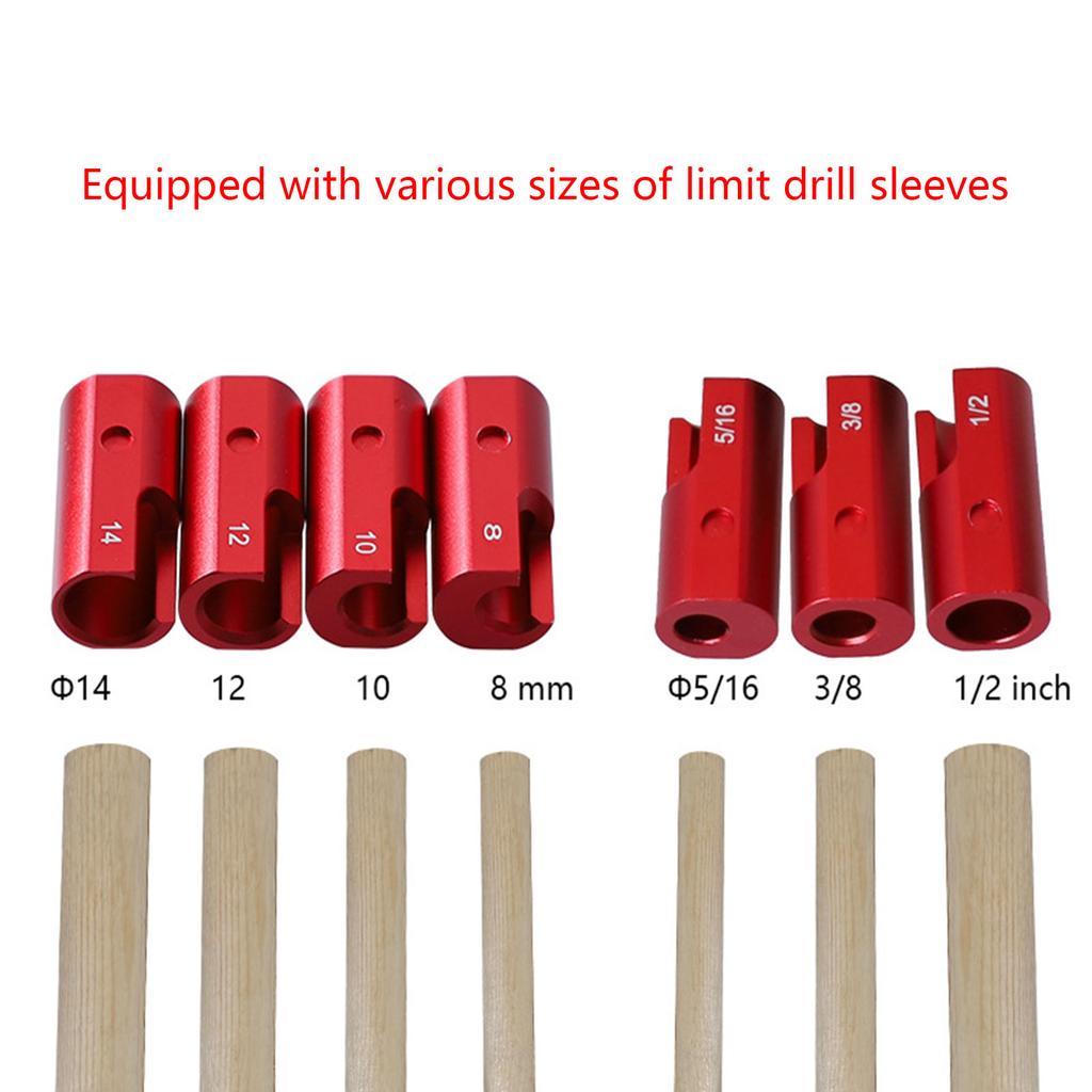 Adjustable Dowel Maker Jig with Carbides Auxiliary Tool 8/10/12/14mm 5/16 3/8 1/2 Electric Drill Milling Dowel
