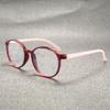 5PCS Round Non-Prescription Reading Glasses - Cute Full Rim PC Frame with Clear Polycarbonate Lenses