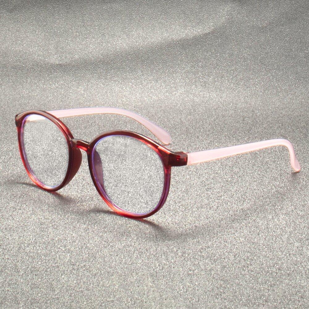 5PCS Round Non-Prescription Reading Glasses - Cute Full Rim PC Frame with Clear Polycarbonate Lenses