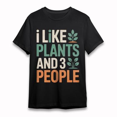 Damen Übergröße Klassisches T-Shirt Pflanzen und Menschen Zitat Buntes Schwarzes Tee USA