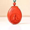 High-Content Natural Cinnabar Anjali Buddha Hand Pendant In Purple Gold Sand - Unisex Design