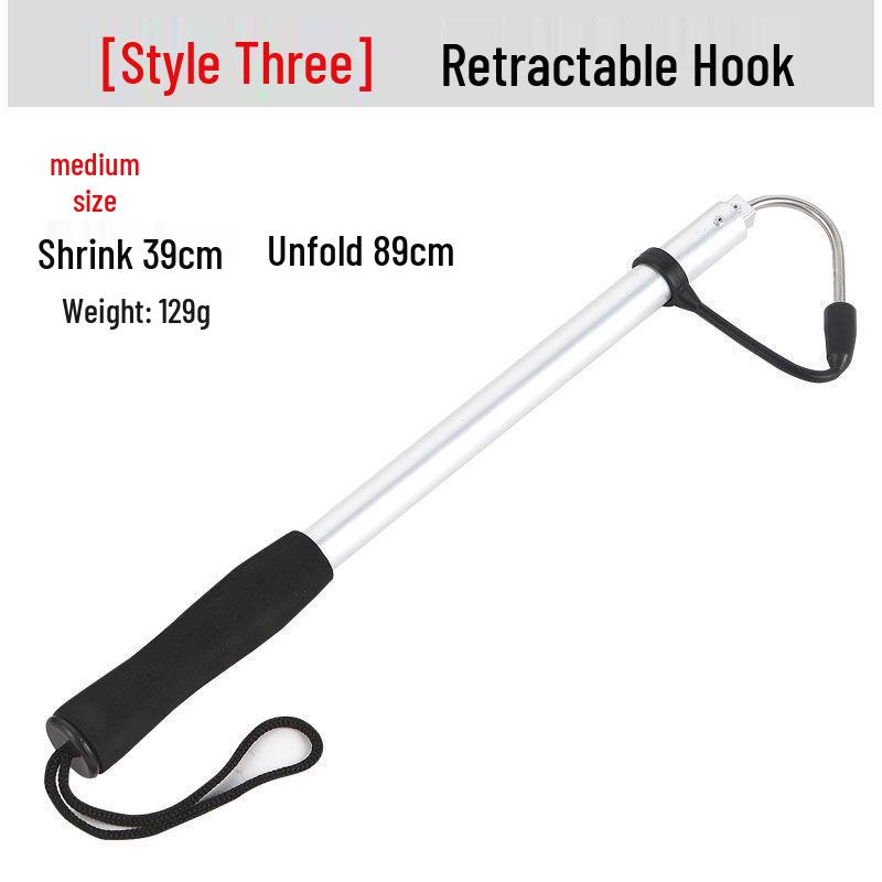 Retractable Fishing Gaffs: Rubber Handle, Aluminum Alloy Grabber, Wooden Options