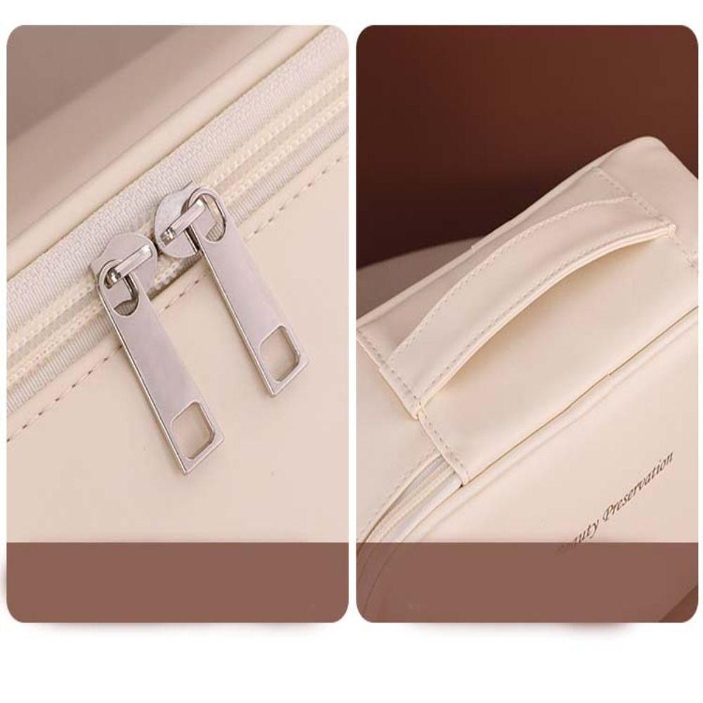 Detachable PU Leather Cosmetic Bag Square Travel Wash Bag Elegant Makeup Pouch Bag  Female/Girls