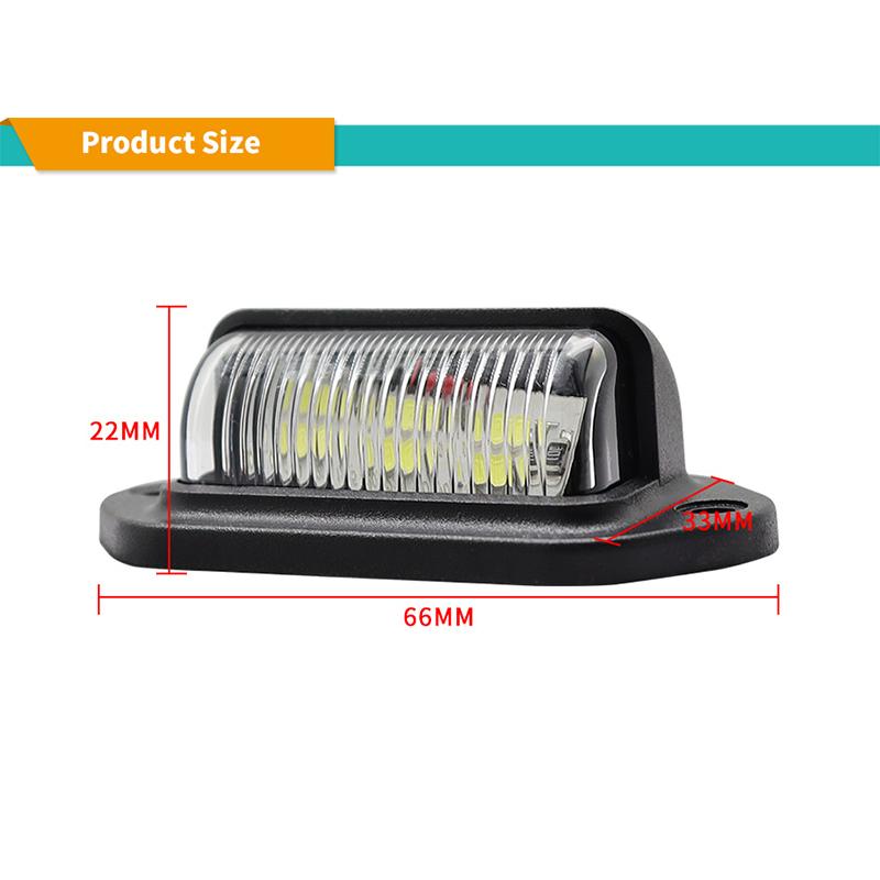 6 LED Car License Number Plate Light for SUV Truck Trailer Van Tag Step Lamp White Bulbs Car LED License Plate Lights