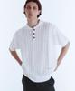 KINETO Crochet Knit Pique Shirt_Cream