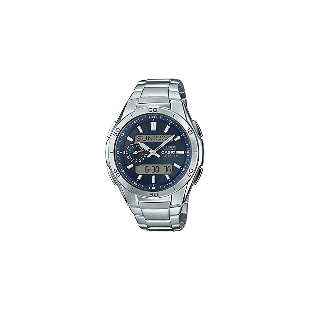 Casio Waveceptor Solar Radio-Controlled Watch WVA-M650D-2AJF Men s Silver Stainless Steel 100M Water Resistant
