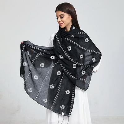 New Pashmina Embroidery Shawl Lady Wrap Warm Winter Scarves Autumn Design Print Female Foulard Beach Stoles Luxury Scarf